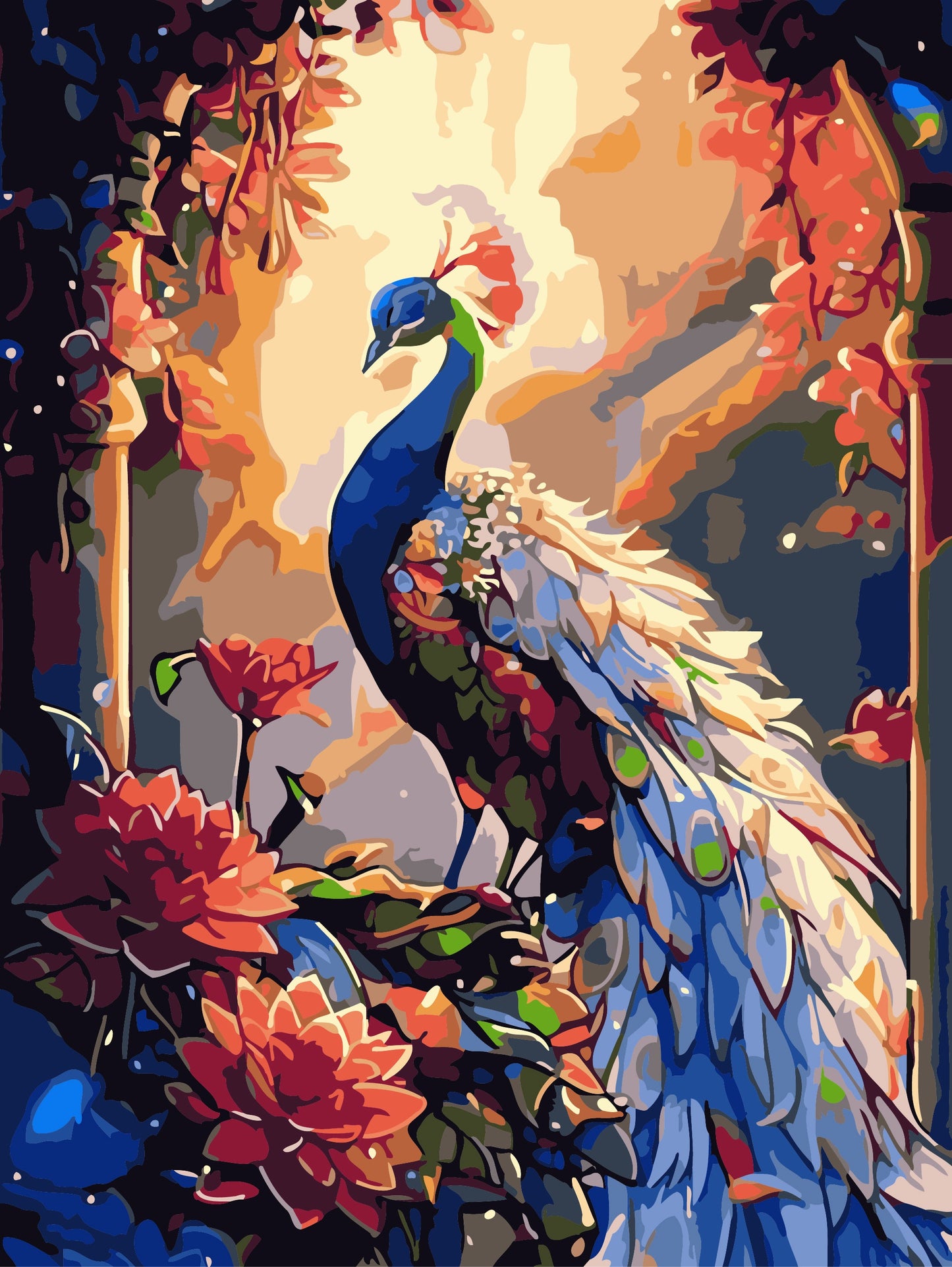 50x70CM -  Peacock DIY 5D full Diamond Painting no frame