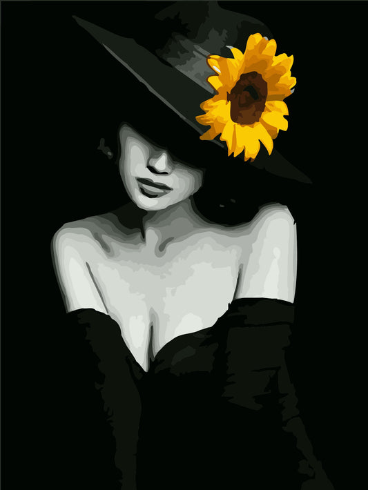 40*50CM Sunflower Girl No Framed DIY Oil Painting By Numbers