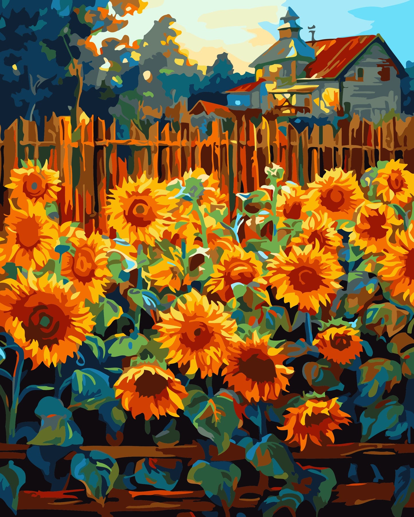 40X50CM Sunflower DIY Oil Painting By Numbers