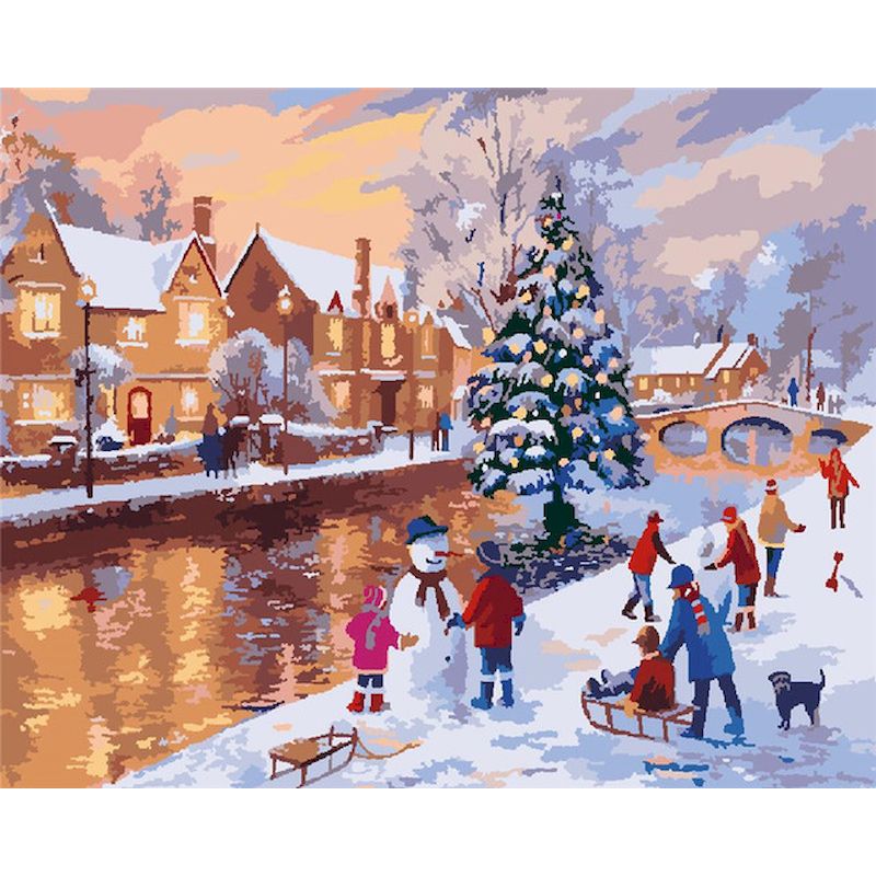 40X50CM Chirstmas DIY Oil Painting By Numbers