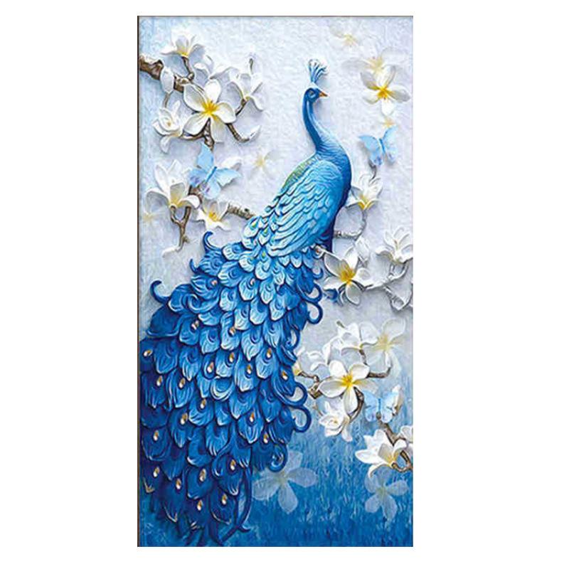 60x104cm- Peacock 5D Diamond Painting by Number Kit