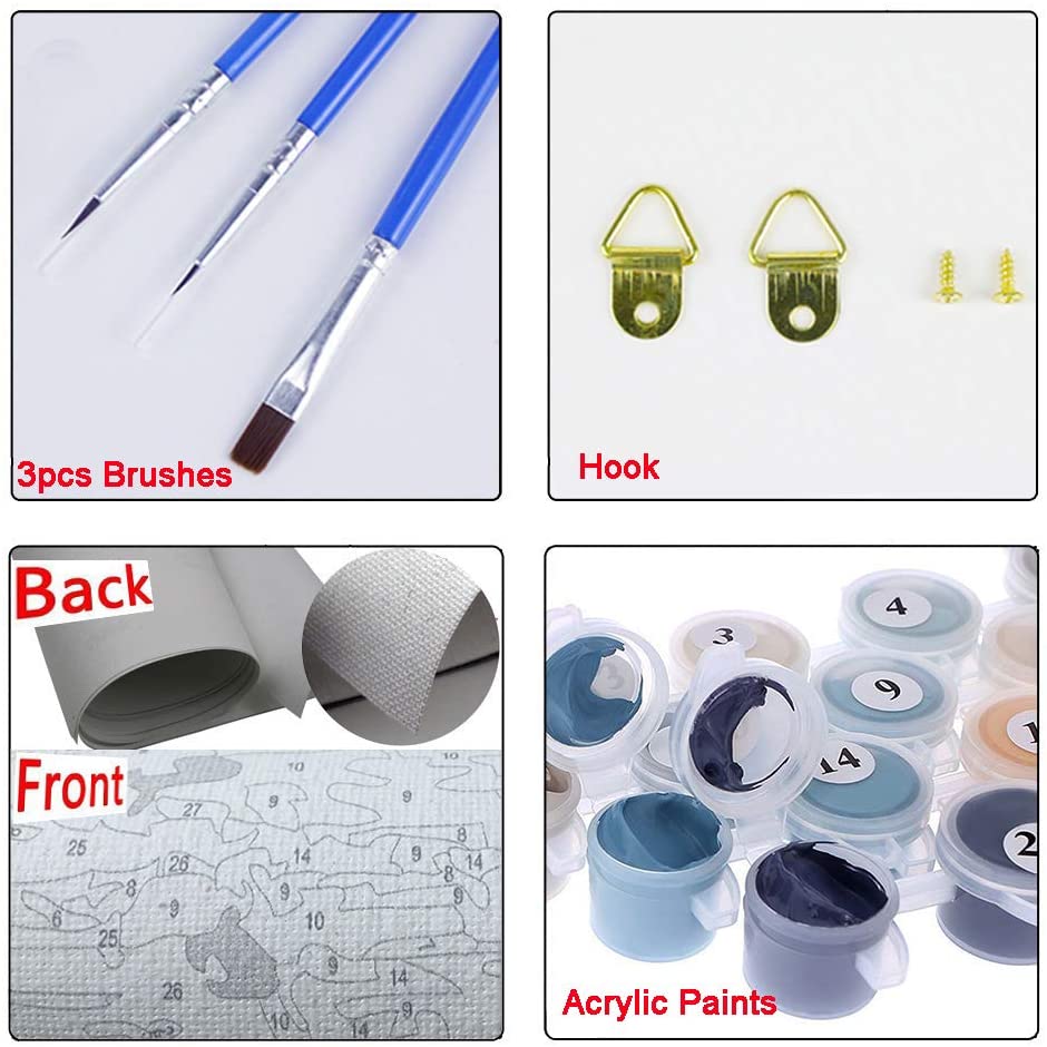 لا مؤطرة DIY النفط الطلاء بواسطة أرقام قماش جدار الفن لغرفة المعيشة ديكور المنزل 40*50 سنتيمتر-مدينة البحيرة