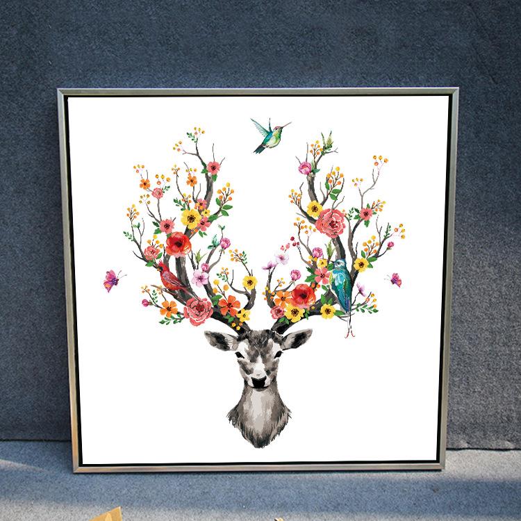 60x60cm Deer Cross Stitch Kits 11CT Stamped Full Range of Embroidery Starter Kit for Beginners Pre-Printed Pattern