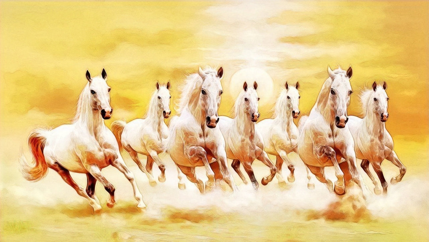 150x70CM 7Horses FULL Drilled Diamond Painting-square beads