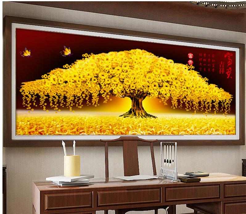 120x50CM-Auspicious Lucky Money Tree- DIY 5D full Diamond Painting