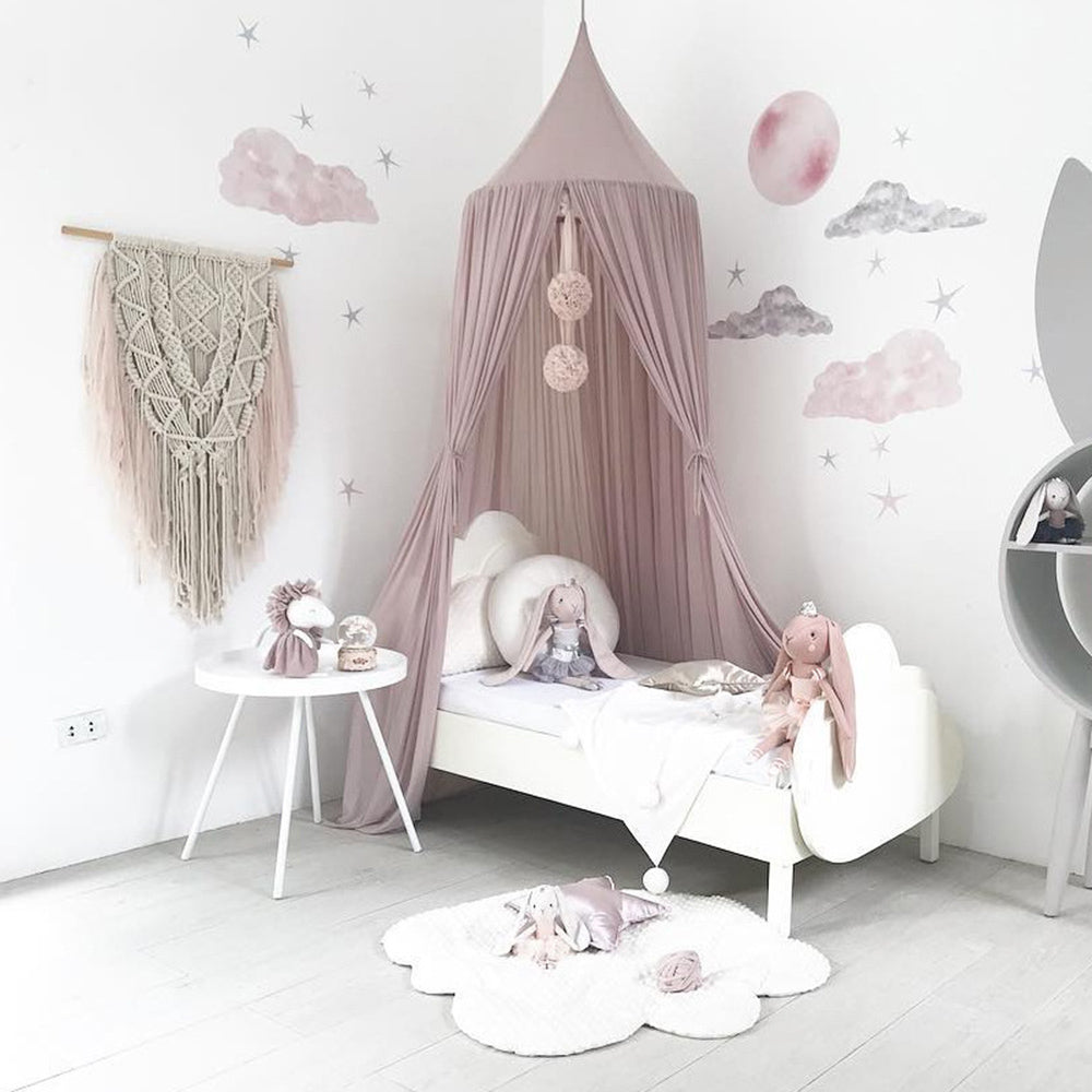 Bed Canopy Round Dome Nursery Chiffon Kids Play Tent for Children Room Decorations