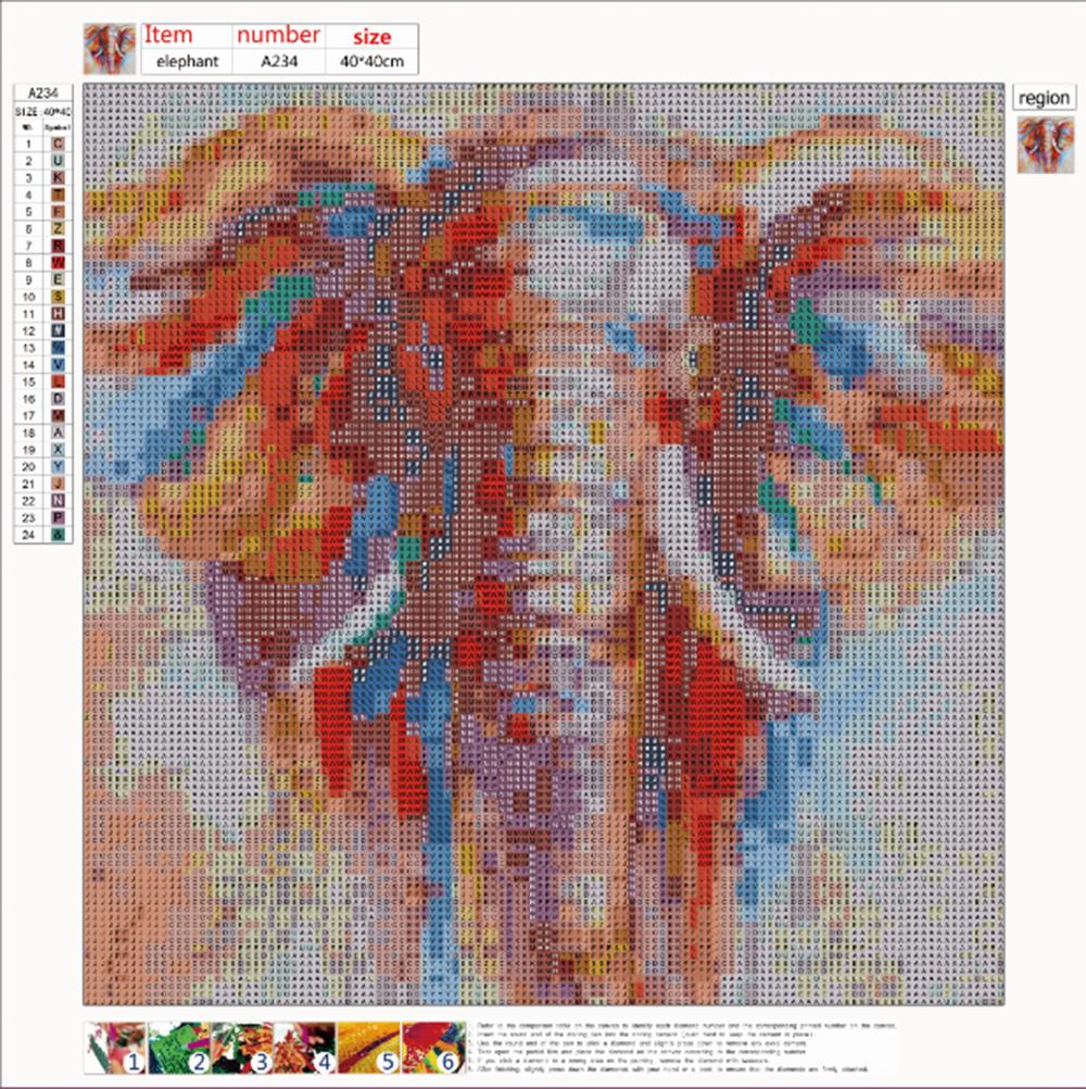 40x40CM-Elephant Home Decoration DIY 5D full Diamond Painting A234