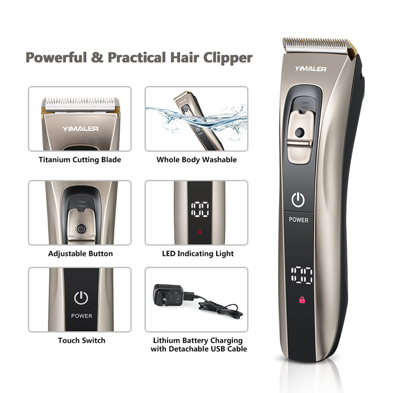 Hair Cutting Kit Hair Trimmer Grooming Sets for Men Personal Haircut Machine Long Battery Yimaler