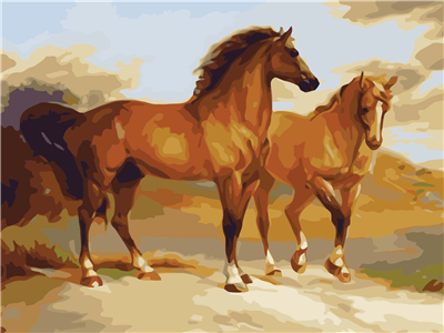 Horse No Framed DIY Oil Painting By Numbers Canvas Wall Art For Living Room Home Decor 40*50CM