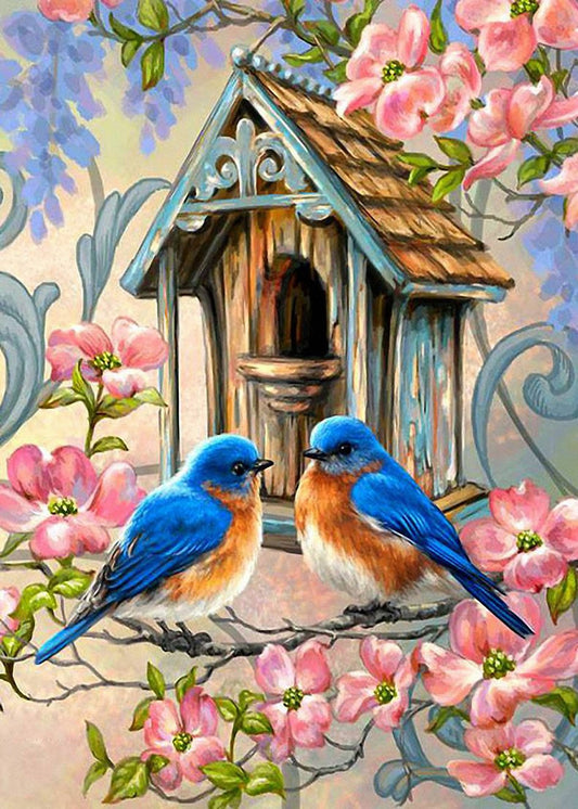 Bird &amp; House-5D لوحة ماسية كاملة DIY صور 30X40CM E330