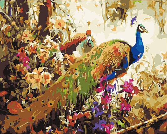 No Framed DIY Oil Painting By Numbers Canvas Wall Art For Living Room Home Decor 40*50CM--peacock