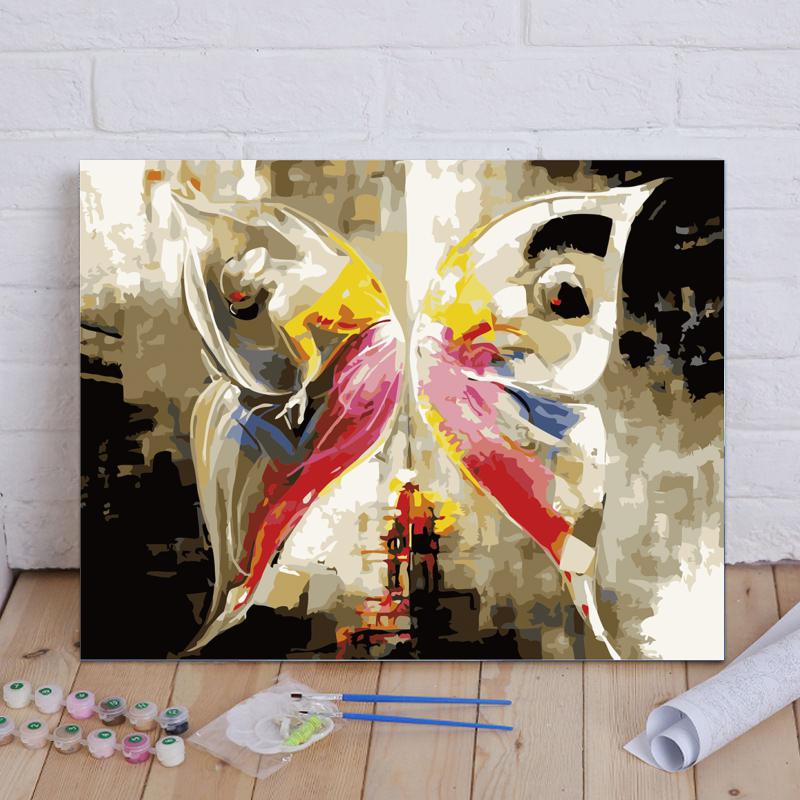 Butterfly No Framed DIY Oil Painting By Numbers 40*50CM
