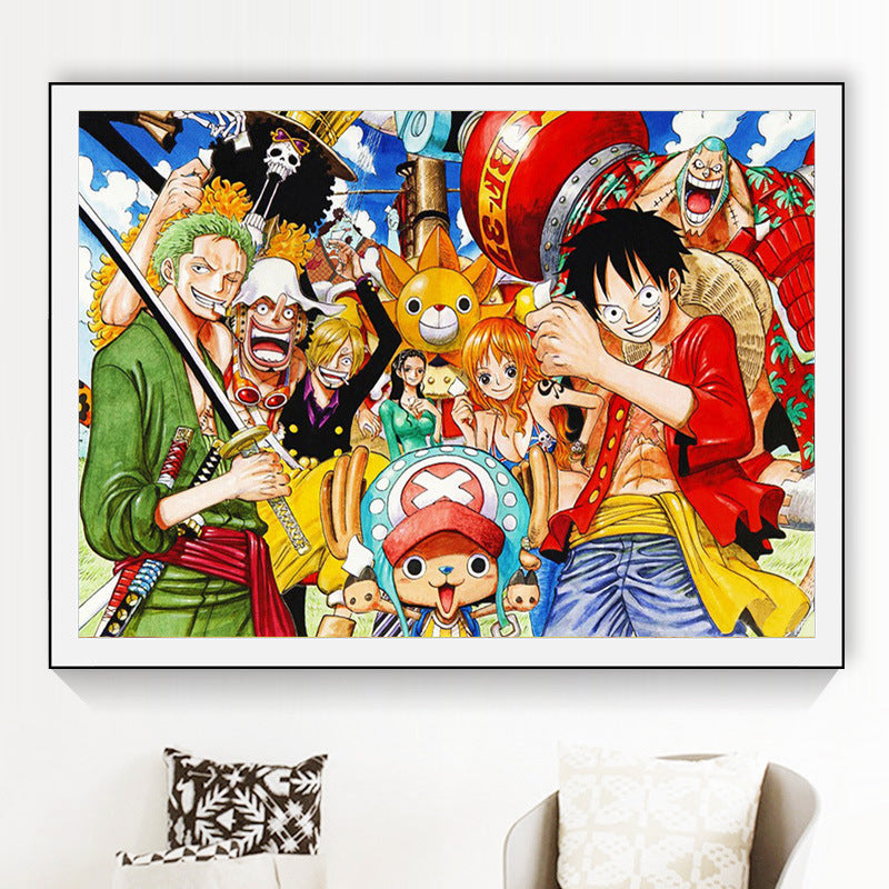 100x74cm 《One Piece 》Stitch Kits 11CT Stamped  Full Range of Embroidery Starter Kit for Beginners Pre-Printed Pattern