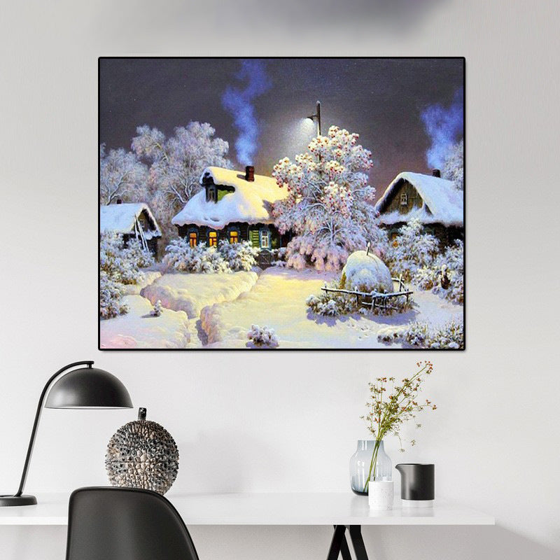 50X70CM - Snowscape DIY 5D لوحة ماسية كاملة بدون إطار