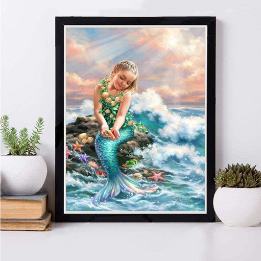 30x40cm Mermaid princess  5d diy diamond painting full drill NO FRAME