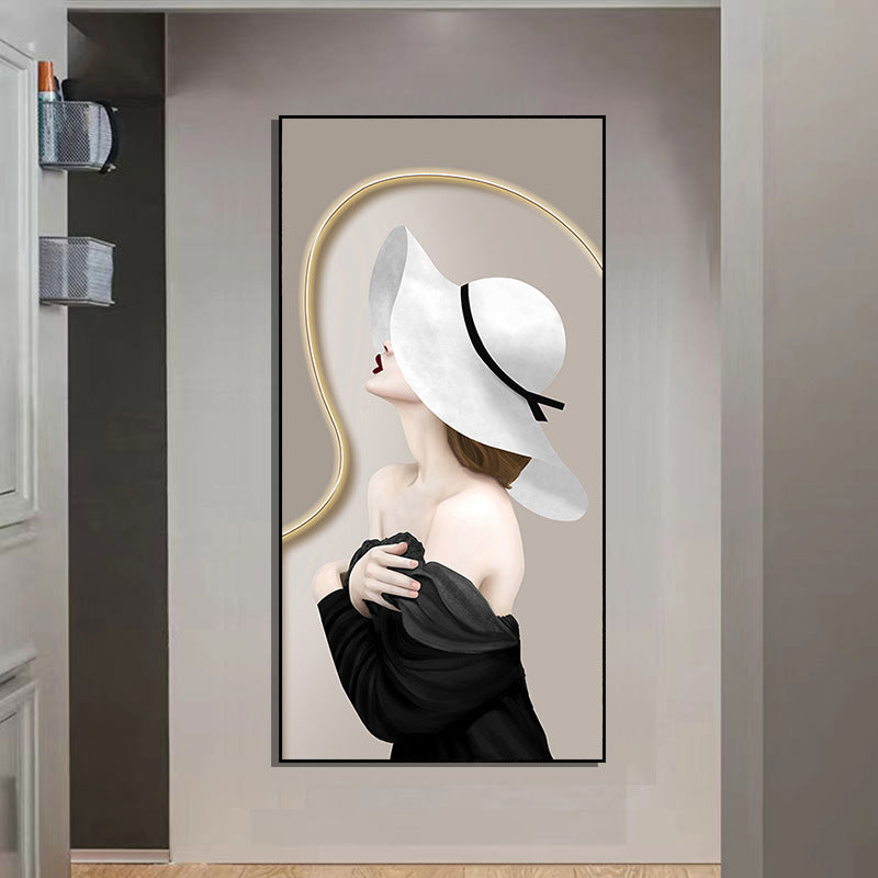 50X90CM-White hat Girl 3 خيوط 11CT مختومة عبر الغرز مجموعة كاملة من التطريز للمبتدئين أنماط مطبوعة مسبقًا