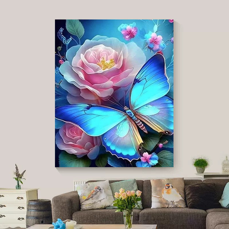 60X85CM -  Flower Butterfly DIY 5D Full Diamond Painting NO Frame