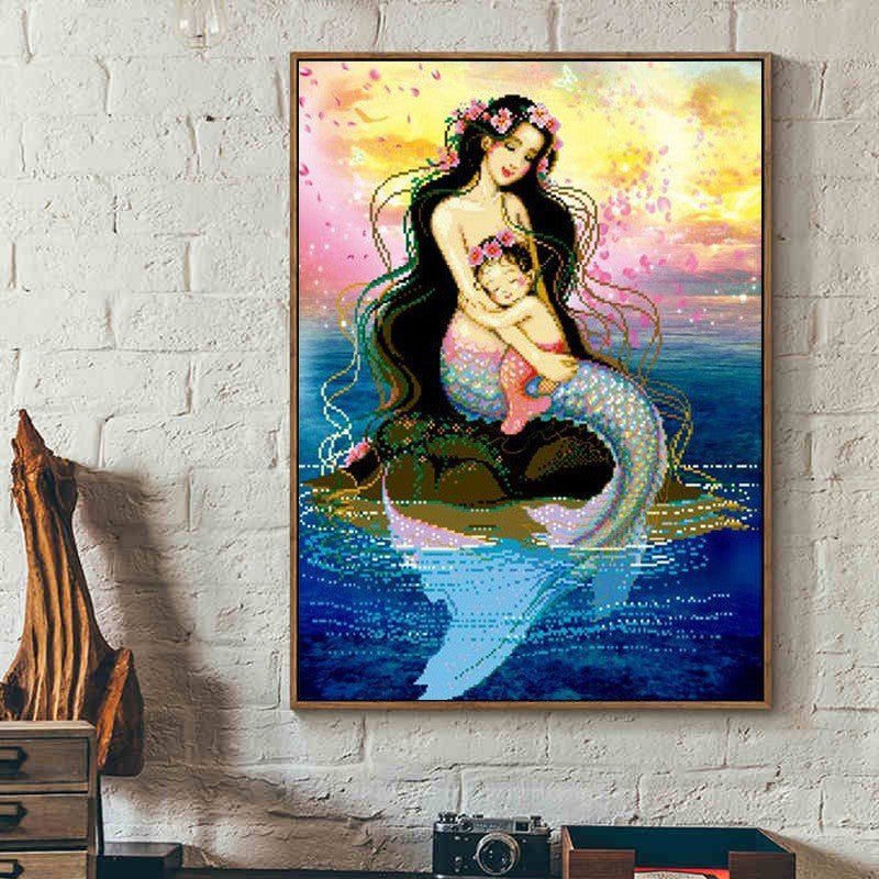 50X70CM - Mom and Baby DIY 5D Full Diamond Painting NO Frame