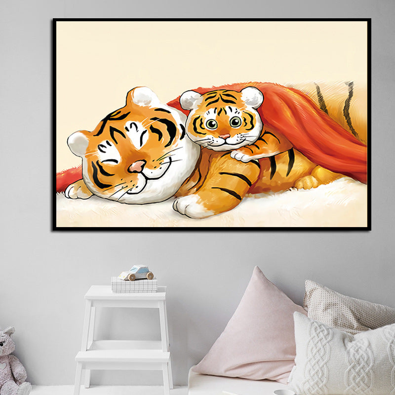 41x56cm Mother and son tiger - 3 strands 11CT Stamped Cross Stitch Full Range of Embroidery Starter Kit for Beginners Pre-Printed Pattern