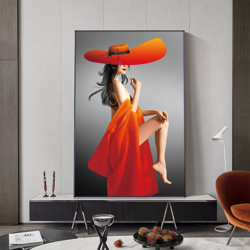 60x85cm Red dress girl 5d diy diamond painting full drill NO FRAME