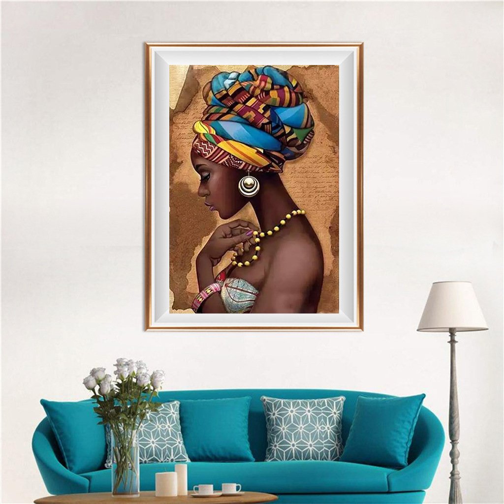 50x70CM-Africa Women- DIY 5D full Diamond Painting