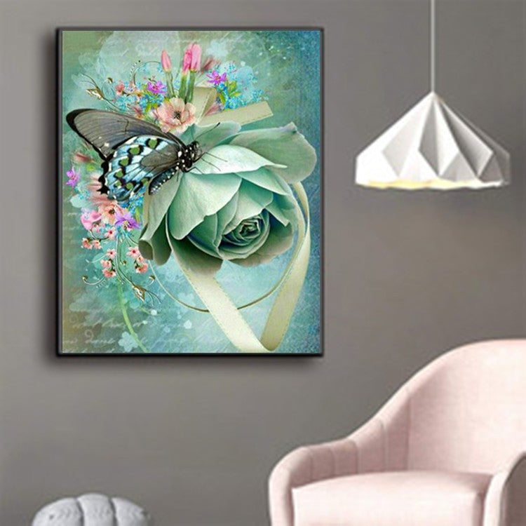 40X50CM - Butterfly Flower DIY 5D Full Diamond Painting NO Frame