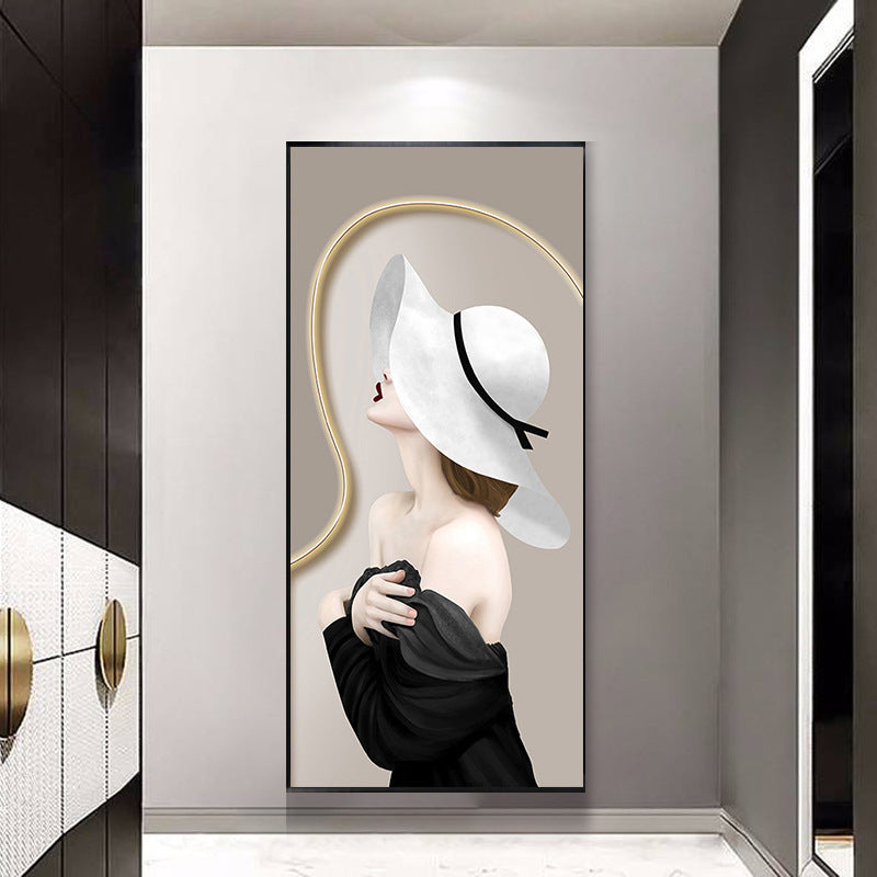 50X90CM-White hat Girl 3 خيوط 11CT مختومة عبر الغرز مجموعة كاملة من التطريز للمبتدئين أنماط مطبوعة مسبقًا