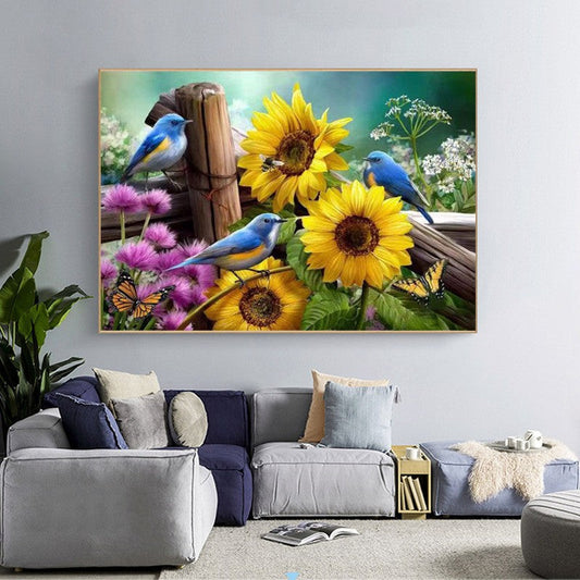 45X60CM - Bird Flower DIY 5D Full Diamond Painting NO Frame