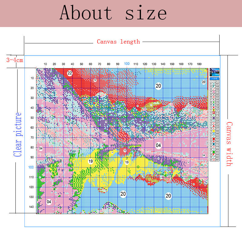 40x50 سنتيمتر اليد 3 السواحل 11CT مختوم عبر غرزة مجموعة كاملة من التطريز كاتب عدة للمبتدئين أنماط مطبوعة مسبقا