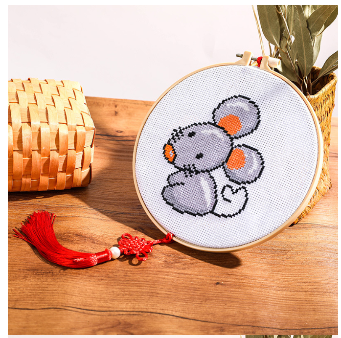 Zodiacal animals Collections Handcraft Embroidery Needlework Kits DIY  Cross Stitch Materials Package-RAT