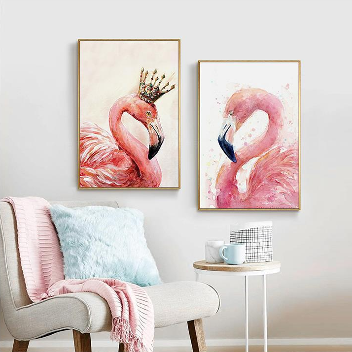 2 PCS 65x90cm Flamingo Cross Stitch Kits 11CT Stamped Full Range of Embroidery Starter Kit for Beginners Pre-Printed Pattern