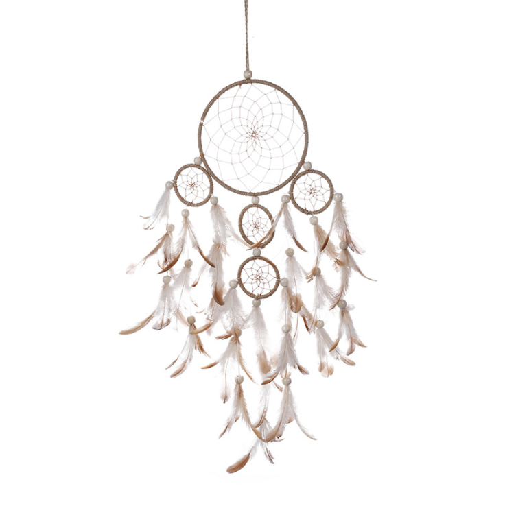 Handmade Dream Catcher With Light Room Decor Feather Weaving Wind Chimes Religious Mascot