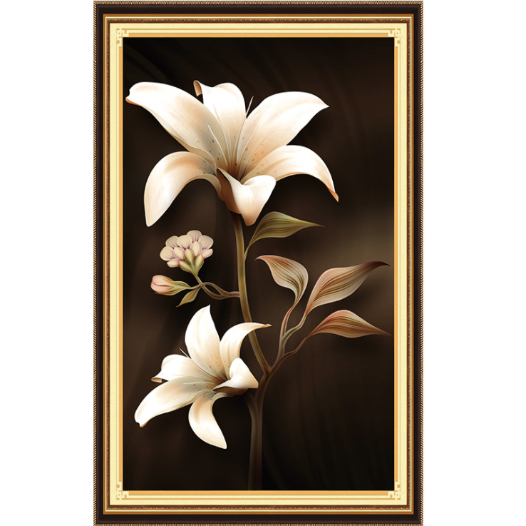 77X120cm Lily Cross Stitch Kits 9 CT Stamped Full Range of Embroidery Starter Kit for Beginners Pre-Printed Pattern