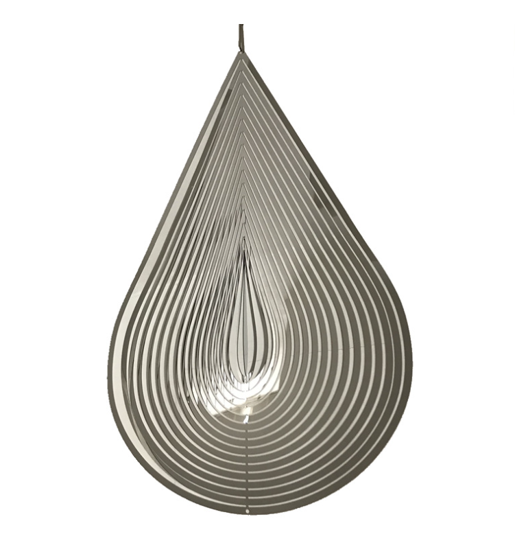 Water-drop -3D Rotary Wind Chime Spinner Flowing-Light Effect Decor for Garden House Decoration