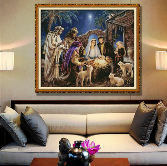 Religion Series  Cross Stitch Kits 11CT Stamped  Full Range of Embroidery Starter Kit for Beginners Pre-Printed Pattern