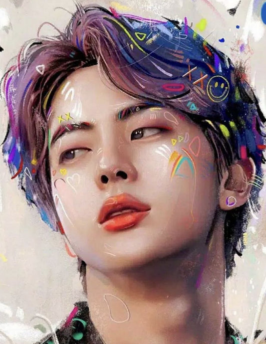 30x40CM JIN BTS 5D Full Diamond Painting NO Frame round diamond