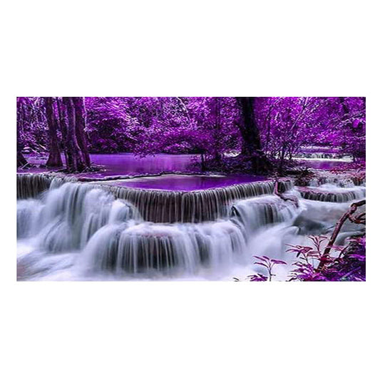 120x50cm purple waterful  5d diy diamond painting full drill NO FRAME