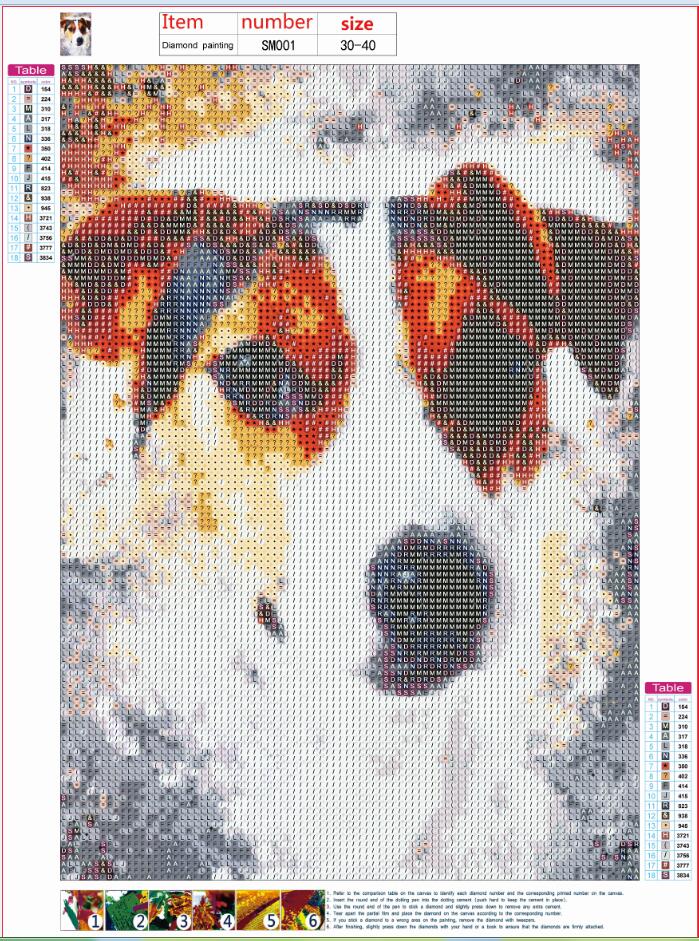 30X40CM-Dog-5D لوحة ماسية كاملة DIY صور SM001