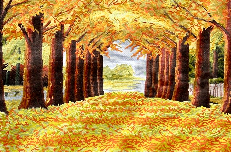 150x70cm Gold Tree  Finished Cross Stitch Home Decoration