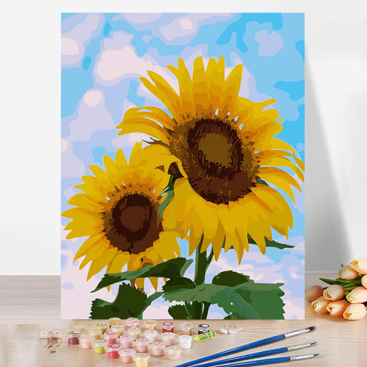 40*50CM Sunflower No Framed DIY Oil Painting By Numbers