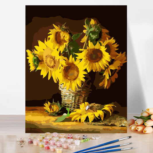 40*50CM Sunflower No Framed DIY Oil Painting By Numbers