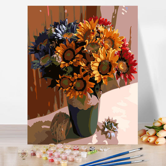 40*50CM Sunflower No Framed DIY Oil Painting By Numbers