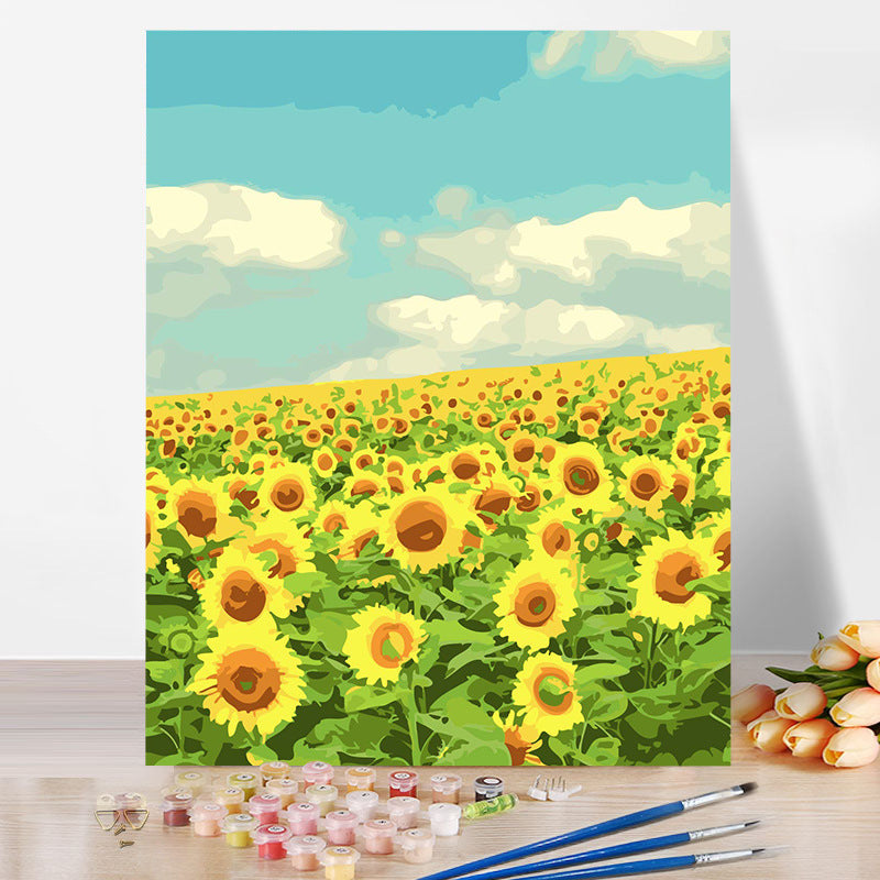 40*50CM Sunflower No Framed DIY Oil Painting By Numbers