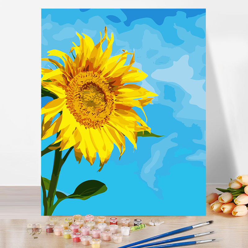 40*50CM Sunflower No Framed DIY Oil Painting By Numbers
