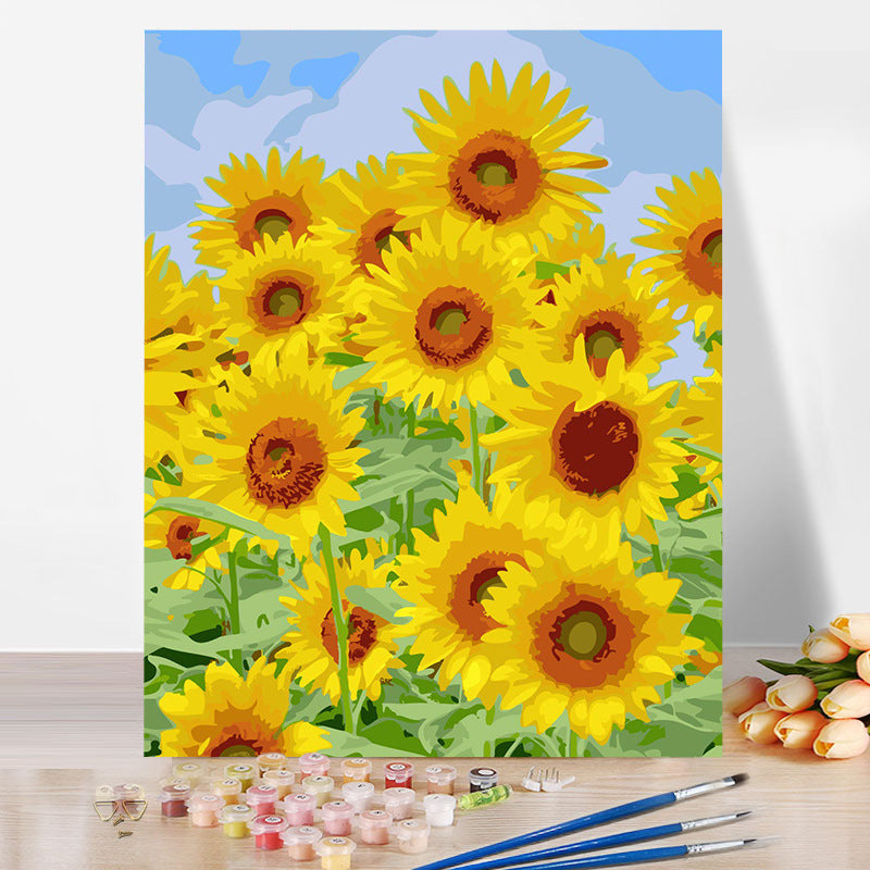 40*50CM Sunflower No Framed DIY Oil Painting By Numbers