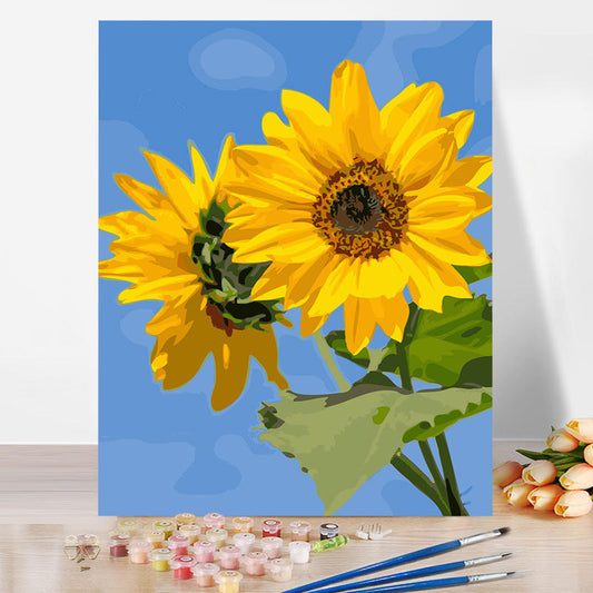 40*50CM Sunflower No Framed DIY Oil Painting By Numbers