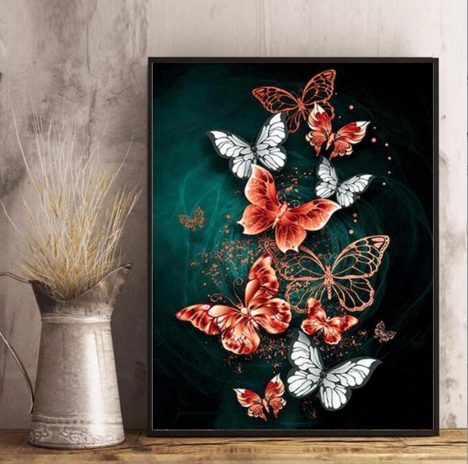 Butterfly No Framed DIY Oil Painting By Numbers 40*50CM